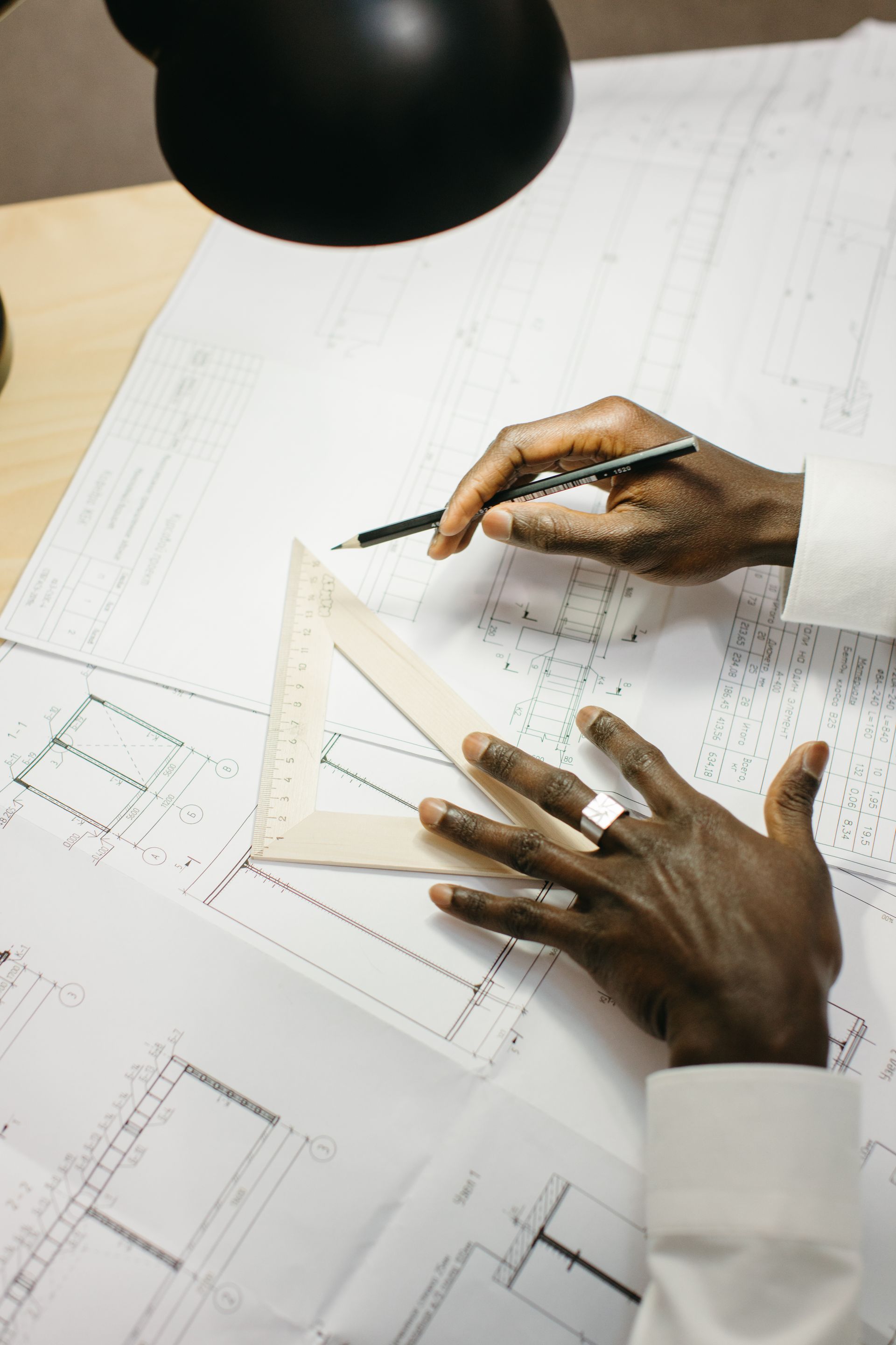 Architectural blueprint plans